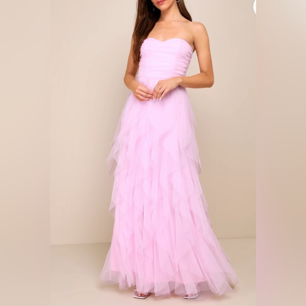 NEW Lulu's Soft Pink Tulle Dress-size Large